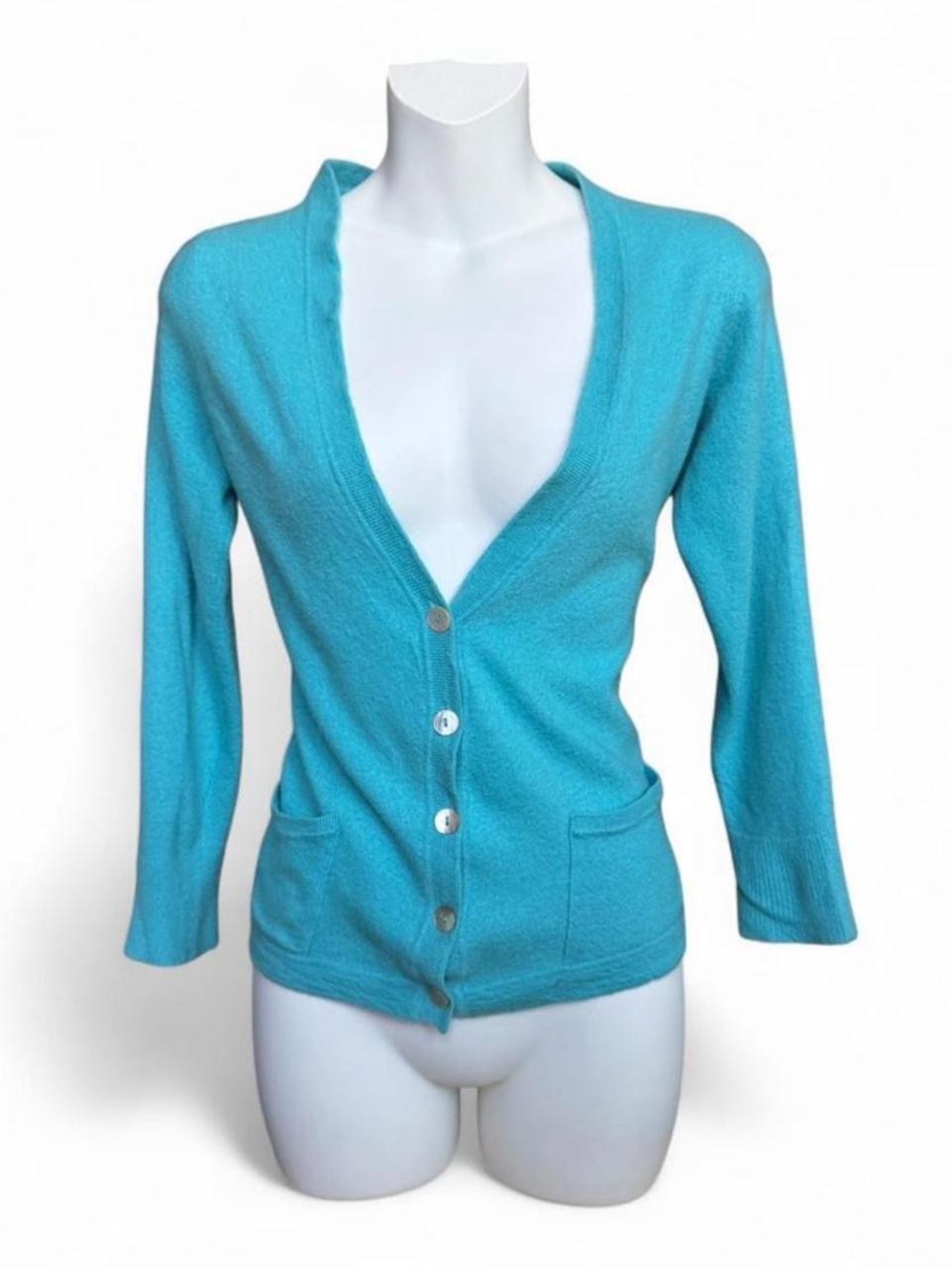 Women’s Turquoise Button-Front Cardigan Sweater